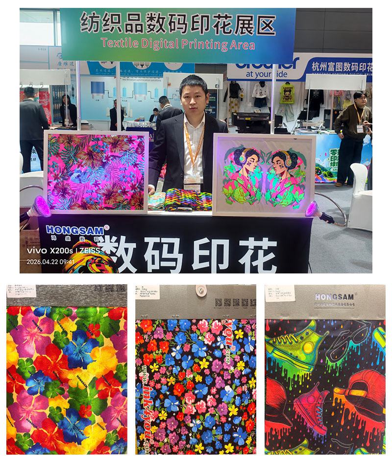 Printing samples of digital textile printing inks