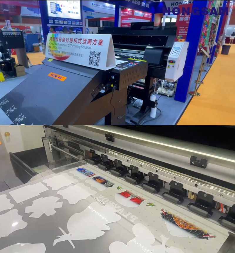 In 2022, HONGSAM Exhibited Hong-Jet&reg; powder-free DTF printing solution at Guangzhou exhibition