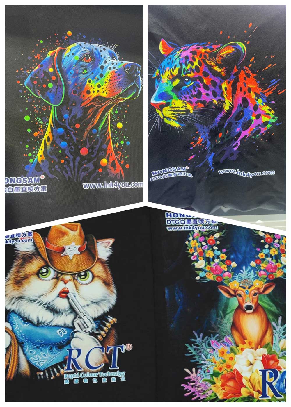 Printed Samples of Hong-Jet DTG RCT Printer